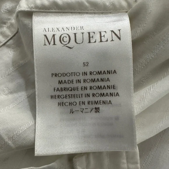 Alexander McQueen Men's White Textured
Casual Shirt Size 52; US L - Picture 10 of 11